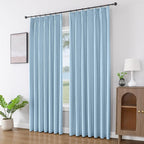 Joydeco 100% Blackout Pleated Curtains, Linen Window Curtains 2 Panel Sets 108 - Image 4