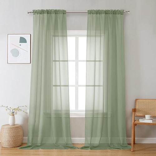 2 Pieces Bedroom Curtains 96" Length by OVZME