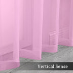 Pink Sheer Curtains 90 Inch Length, Elegant Soft Sheer Curtains - Image 5