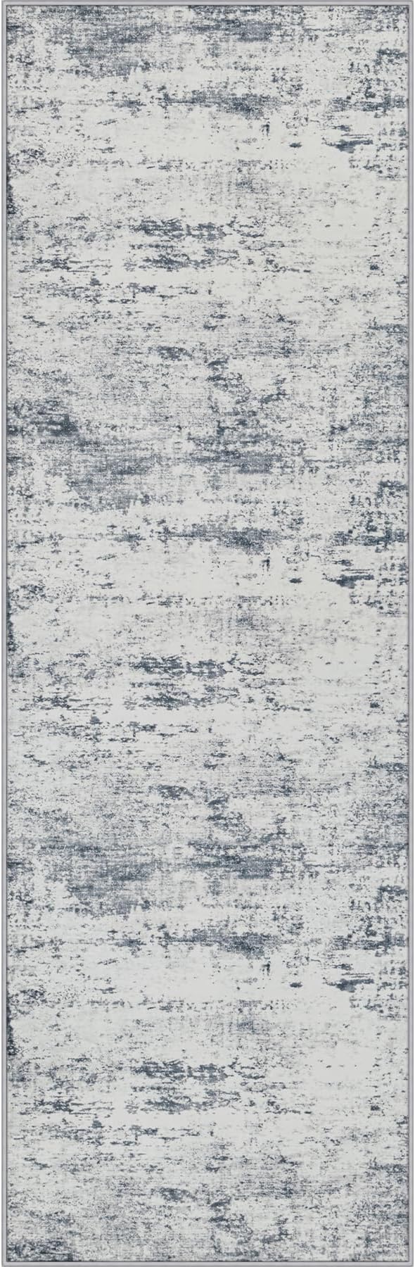 3x14 Washable Runner Rug：Modern Abstract Soft Carpet Blue Grey | by FXRHLP