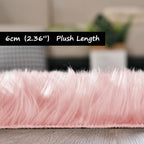 Goolela Pink Area Rug 6x9 Fluffy Fuzzy Furry Sheepskin Rug - Image 4