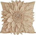 Beige Taupe Accent Flower Decorative Throw Pillow Covers by BellasGifts