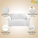 Easy-Going Stretch Oversized Sofa Couch Slipcover Washable Snow White | 1-Piece - Image 3