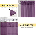 Plum Sheer Curtains 63 Inches Long 2 Panels - Image 2