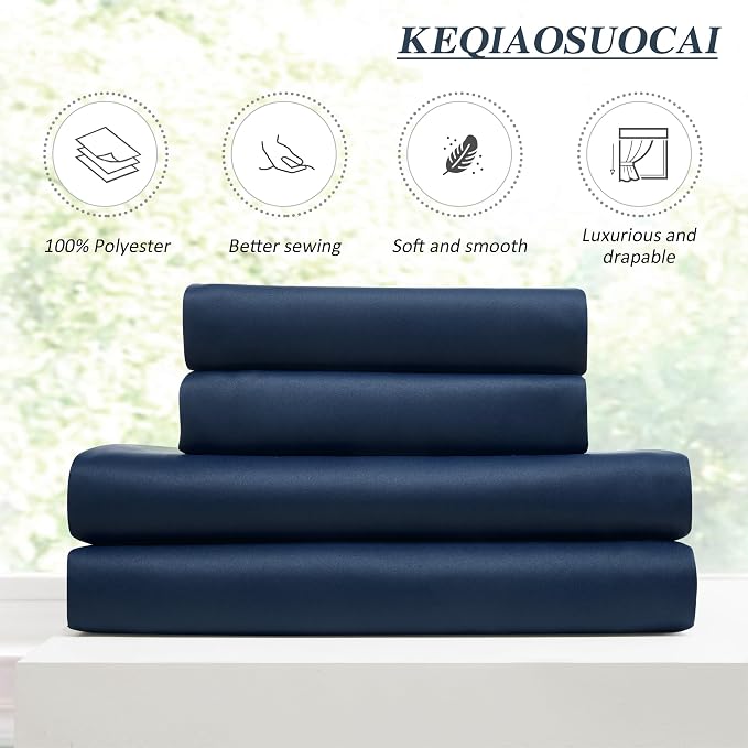 Navy Blackout Curtains 72 Wide x 84 inch Long 2 Panels - Image 5