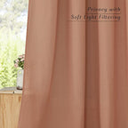 NICETOWN Linen Flax Semi Sheer Curtains 92" Length, Grommet Window Treatments - Image 5