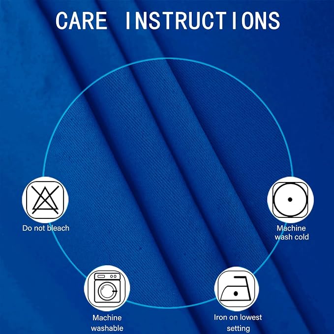 Blackout Curtains 52 x 90 Inch Long Royal Blue Curtains Set of 2 Panels Room - Image 4