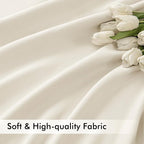 MIULEE Beige White Back Tab Blackout Curtains 52x120 Inch Long 2 Panels Set | - Image 6
