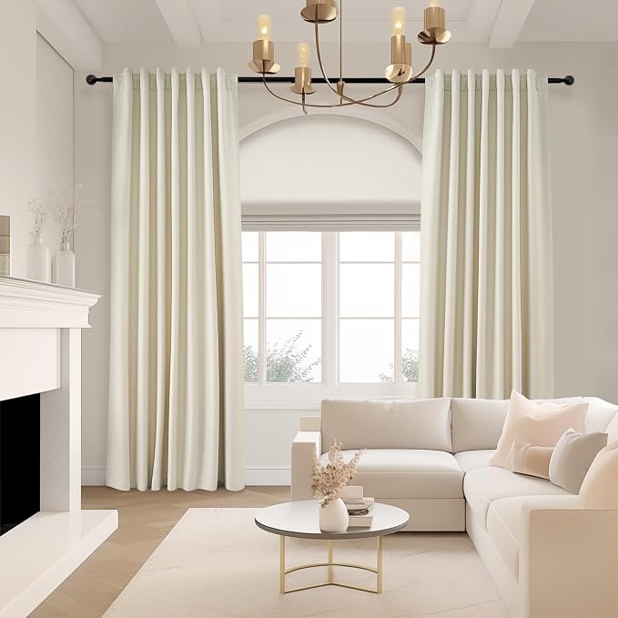 Cream Extra Long 120 Inch Blackout Curtains - Image 6