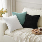 MIULEE White Chenille Couch Throw Pillow Covers, 20x20 | Set of 2, Soft - Image 5
