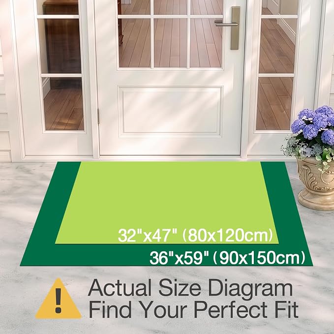 LUMI Outside Welcome Door Mat 36x59, Non-Slip Durable Rubber Easy Clean | Sweet - Image 2