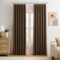 Brown Blackout Curtains 126 Inches Long, Extra Long Pinch Pleats Living Room by KEQIAOSUOCAI