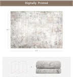 Beige Grey Washable Rugs 5x7 Area Rugs - Image 2