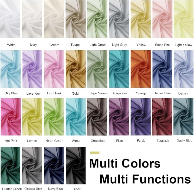 Sheer Curtains 63 inch Length 2 Panels Set, Light Weight Soft Solid Light - Image 10