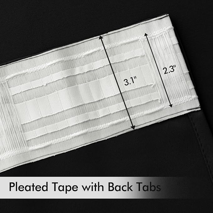 MIULEE Black Back Tab Blackout Curtains 66x84 Inch Length 2 Panels Set | Rod - Image 4