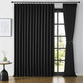 Extra Wide Black Pinch Pleated Curtains 100 x 95, Thermal Insulated Noise by KEQIAOSUOCAI