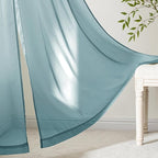 MIULEE Dusty Blue Sheer Curtains 96 Inches Long 4 Panels 42 x 96 Inches | Light - Image 6