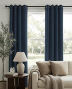 100% Blackout Linen Textured Curtains 84 Inch Long, Light Blocking, Thermal - Image 2