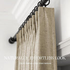 AUSSPVOCT Pinch Pleated 90 Inch Linen Curtains 100% Blackout - Image 5