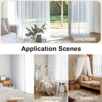 White Sheer Curtains 96 Inches Long, Elegant Sheer Curtains - Image 6