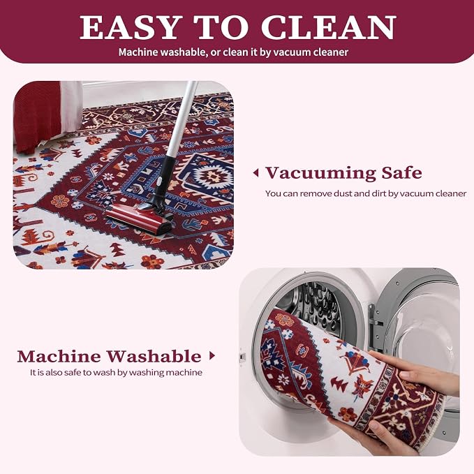SERISSA 6x9 Washable Non Slip Boho Area Rug - Image 4