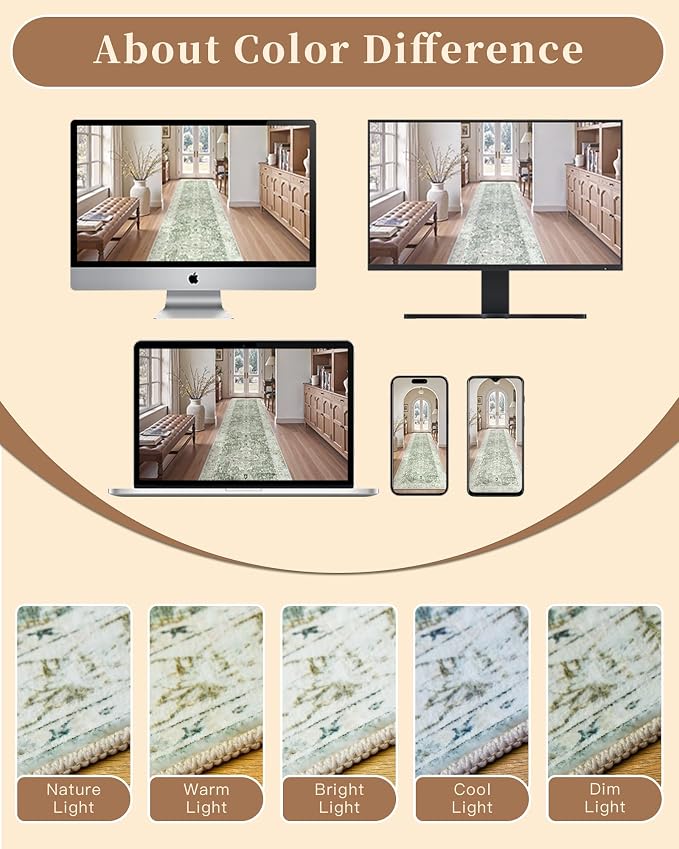 Madane Hallway Runner Rug 2x8 Washable Kitchen Rugs Non-Slip, Soft Ultra-Thin - Image 9