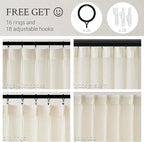 Pinch Pleated 92 Inch Curtains 2 Panels - Image 2