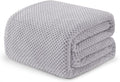 Exclusivo Mezcla Soft Waffle Fleece Bed Blanket Queen Size, Light Gray | by ExclusivoMezcla