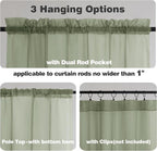 Chyhomenyc Extra Long Sage Green Sheer Curtains 120 Inches Long 2 Panels - Image 3