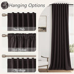 100% Blackout Curtains 102 Inch Length 2 Panels Set - Image 6
