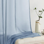 MIULEE Dusty Blue Sheer Curtains 54 X 90 Inches, 2 Panels | Solid Color - Image 4