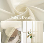 MIULEE 2 Panels Light Cream Sheer Curtains - Image 3