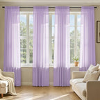 MIULEE Light Purple Sheer Curtains 90 Inches Long 4 Panels 42 x 90 Inches | by MIULEE
