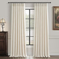Custom Pinch Pleated 105 Inch Curtains 2 Panels Set, Unique Neutral Linen Blend by PleatedDrapes