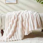 NEWCOSPLAY Fleece Ribbed Cozy Throw Blanket - Image 6