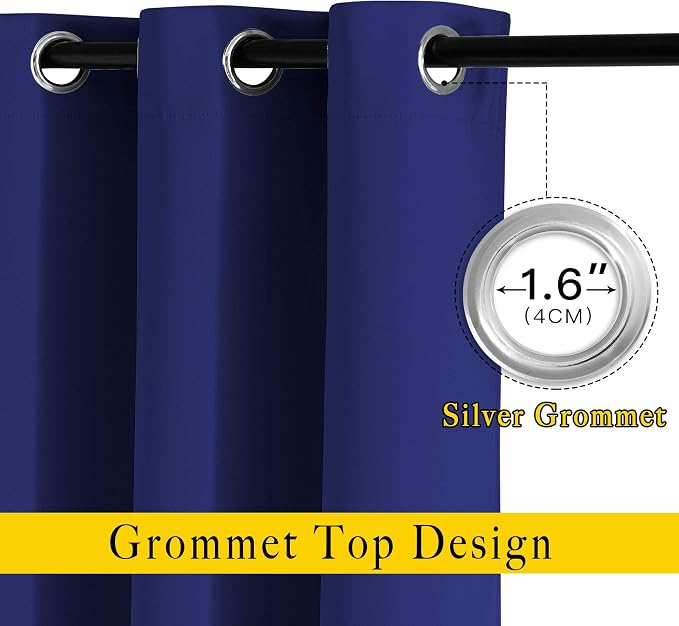 NICETOWN Blackout Room Divider Curtains 118 inches Long 2 Panels, Grommet - Image 2