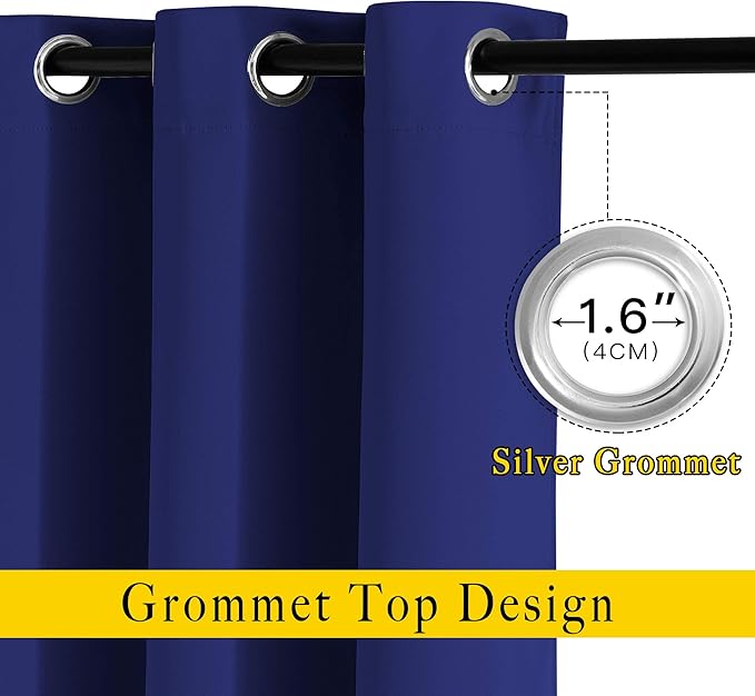 NICETOWN Navy Blue Bedroom Blackout 90 inch Curtains - Image 2
