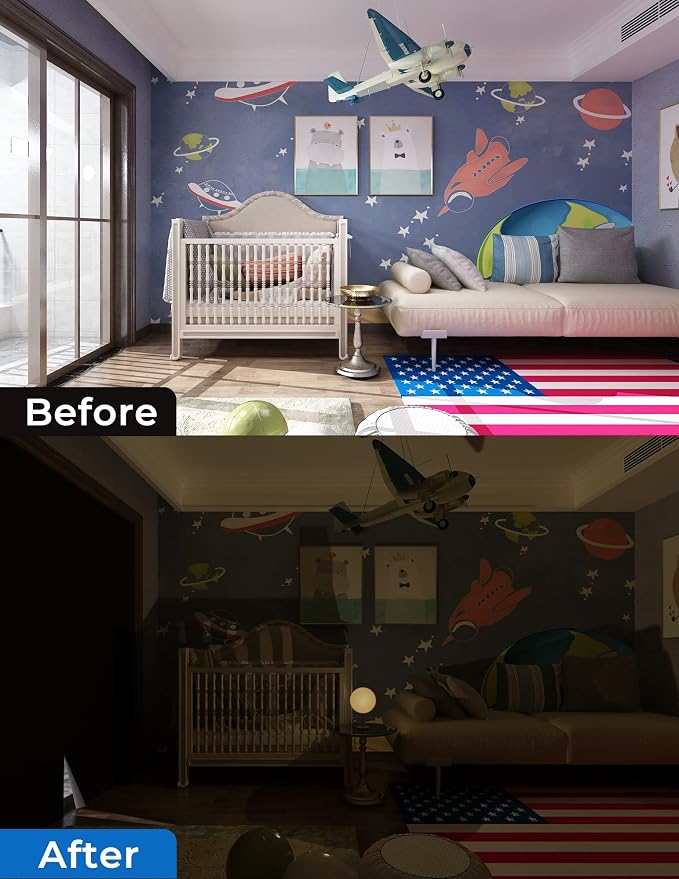 Blackout Curtains 42"x72" Portable No Drill Black Out Window Cover | 100% - Image 6
