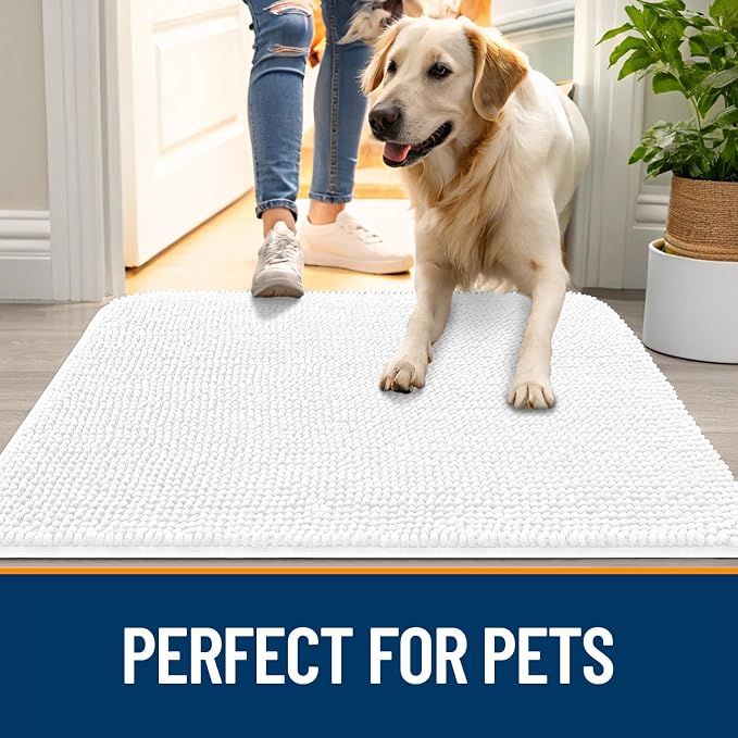 OLANLY Dog Door Mat for Muddy Paws 45x27, Super Absorbent Chenille Mud Mat | - Image 6