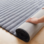 Blue Grey Rabbit Striped Plush Rug 4'x6', Fluffy Shaggy Area Rug - Image 5