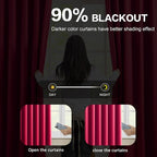 Pinch Pleated Hot Pink Blackout Curtains 63 Inches Long, Sound & Light Reducing - Image 3