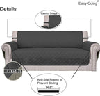 Easy-Going Reversible Couch Cover, Small Chair, Darkgray/Beige | Machine - Image 3