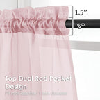 Blush Pink Sheer Curtains 108 Inches Long 2 Panels - Image 2
