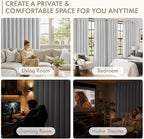 MIULEE Greyish White Blackout Curtains 4 Panels Set 72 Inch Length Bedroom | - Image 5