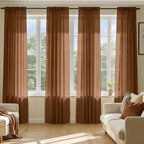 MIULEE Dark Brown Sheer Curtains 72 Inches Long 4 Panels 42 x 72 Inches | Light by MIULEE