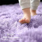 Amdrebio Light Purple Lavender Fluffy Circle Rug 5Ft - Image 4