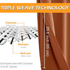 Fall Blackout Curtains for Bedroom Burnt Ochre 42 x 63 Inch 2 Panel | Thermal - Image 3