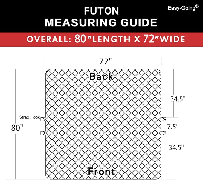 Easy-Going Reversible Couch Cover, Large Futon Sofa, Wine/Beige | Machine - Image 6