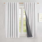 NICETOWN Linen 100% Blackout Cafe Curtains, Thermal Insulated & Noise Reducing by NICETOWN