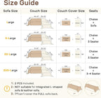 2 Pieces Sectional Couch Covers L Shaped Cover XXXL Dark Gray | Thick Washable - Image 2